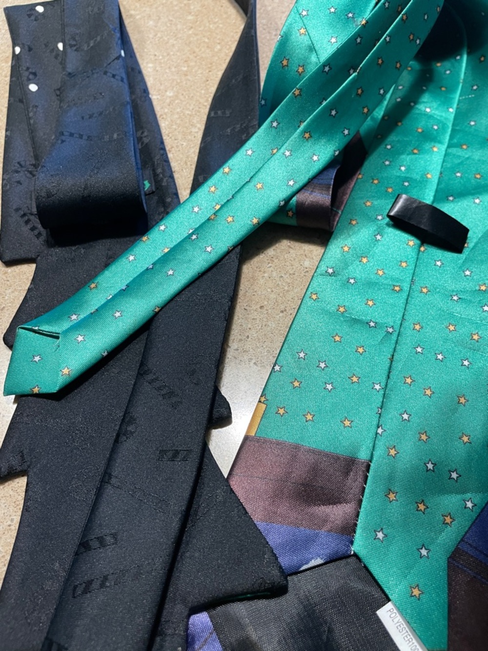 Festive Christmas Tree & Santa Silk Neckties - Green, Red, Gold - Picture 5 of 5